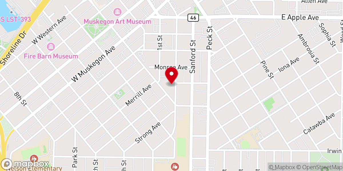 Map showing location of First Congregational Church UCC