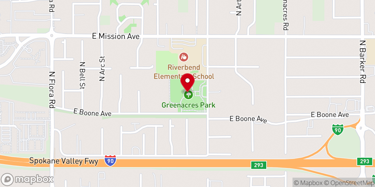 Map showing location of Greenacres Park