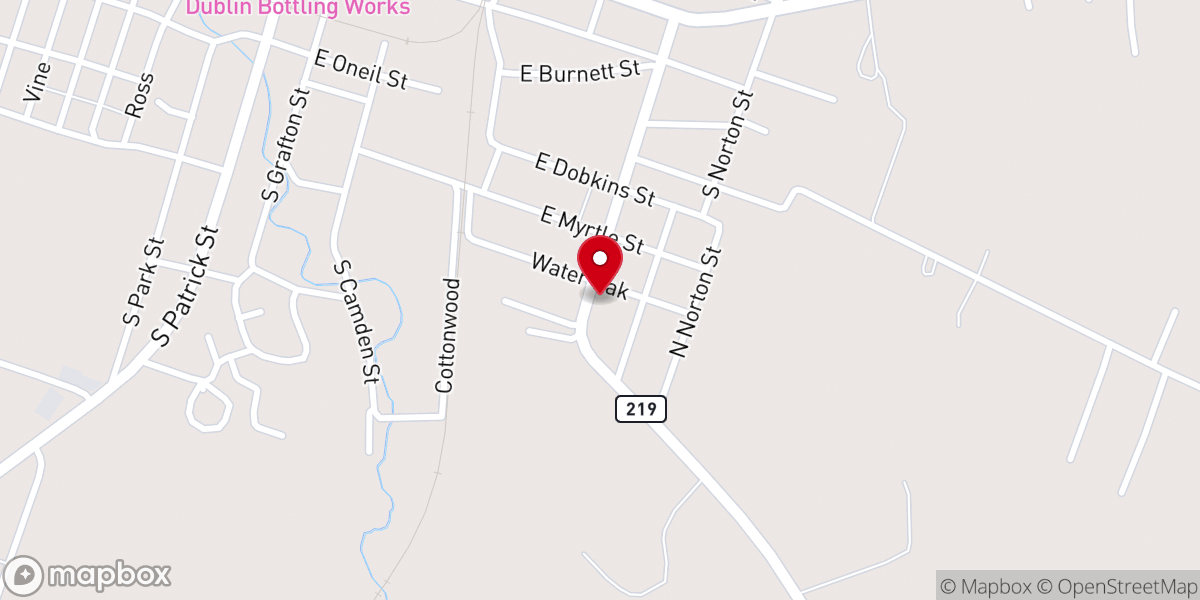 Map showing location of Southside Church of Christ