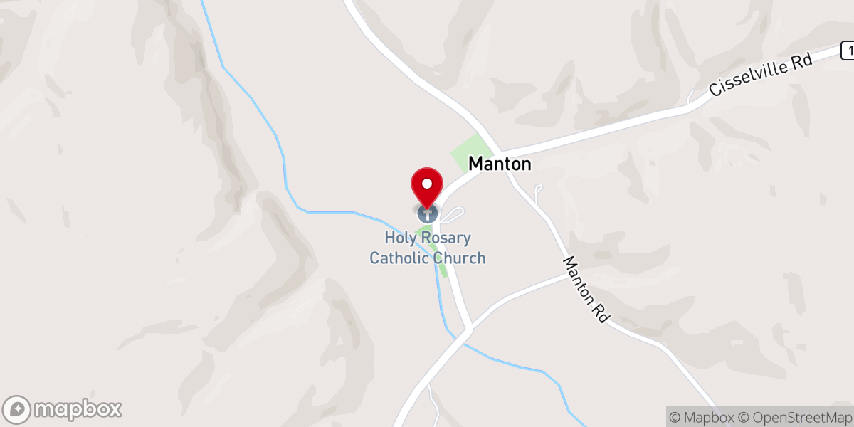 Map showing location of Holy Rosary Catholic Church
