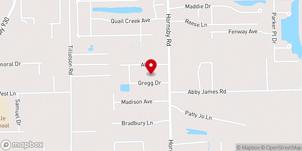 Map showing location of Broussard Grove Baptist Church