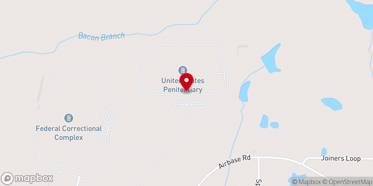 Map showing location of United States Penitentiary, Pollock