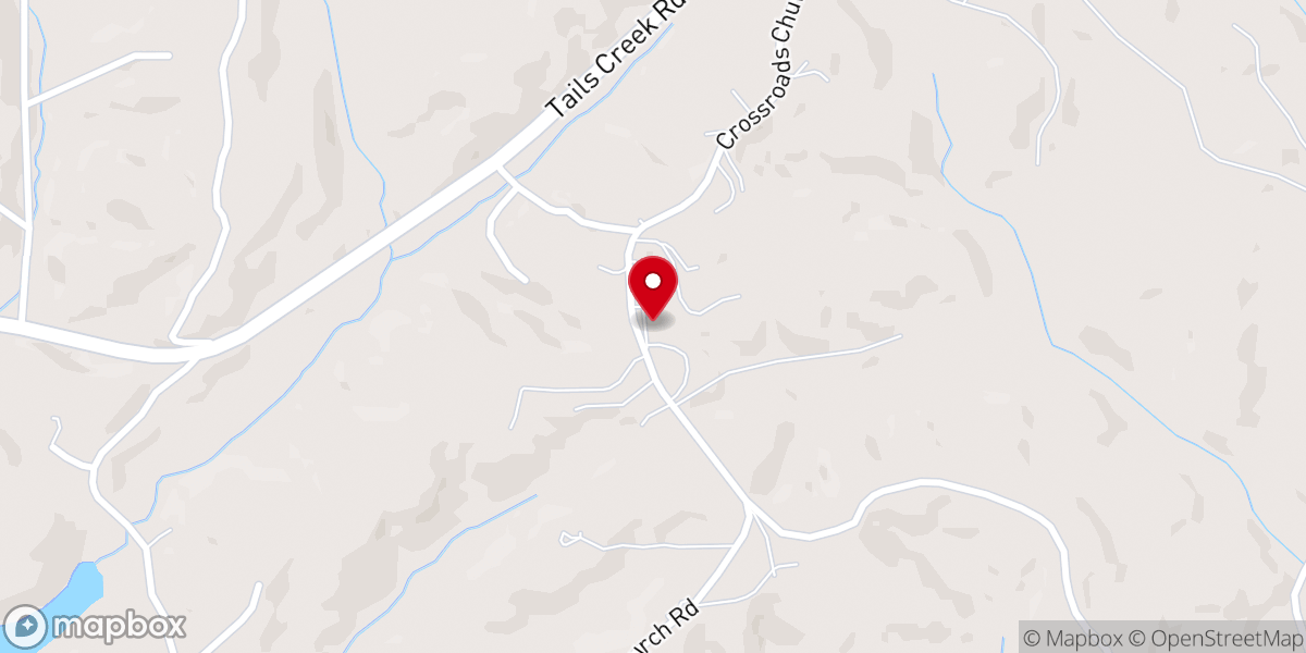 Map showing location of Cross Roads Church