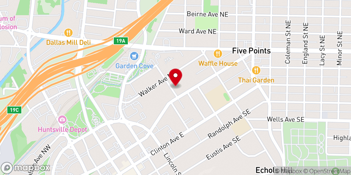 Map showing location of Holmes Street Methodist Church