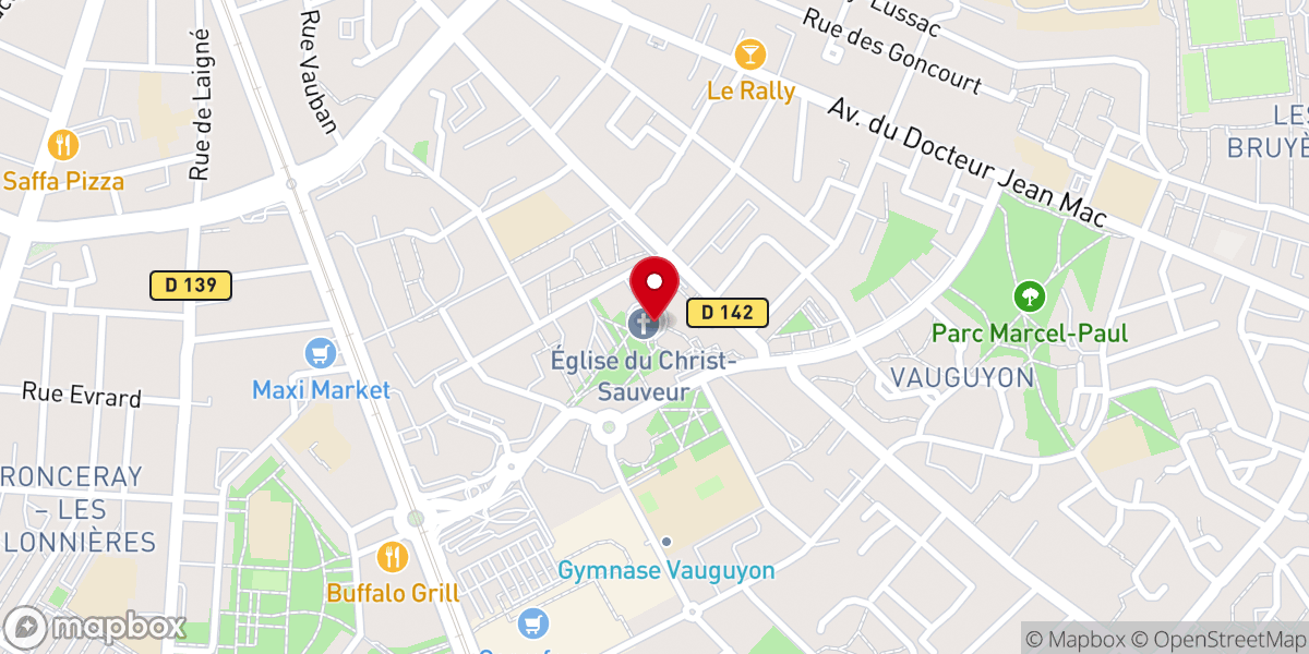 Map showing location of Église du Christ Sauveur