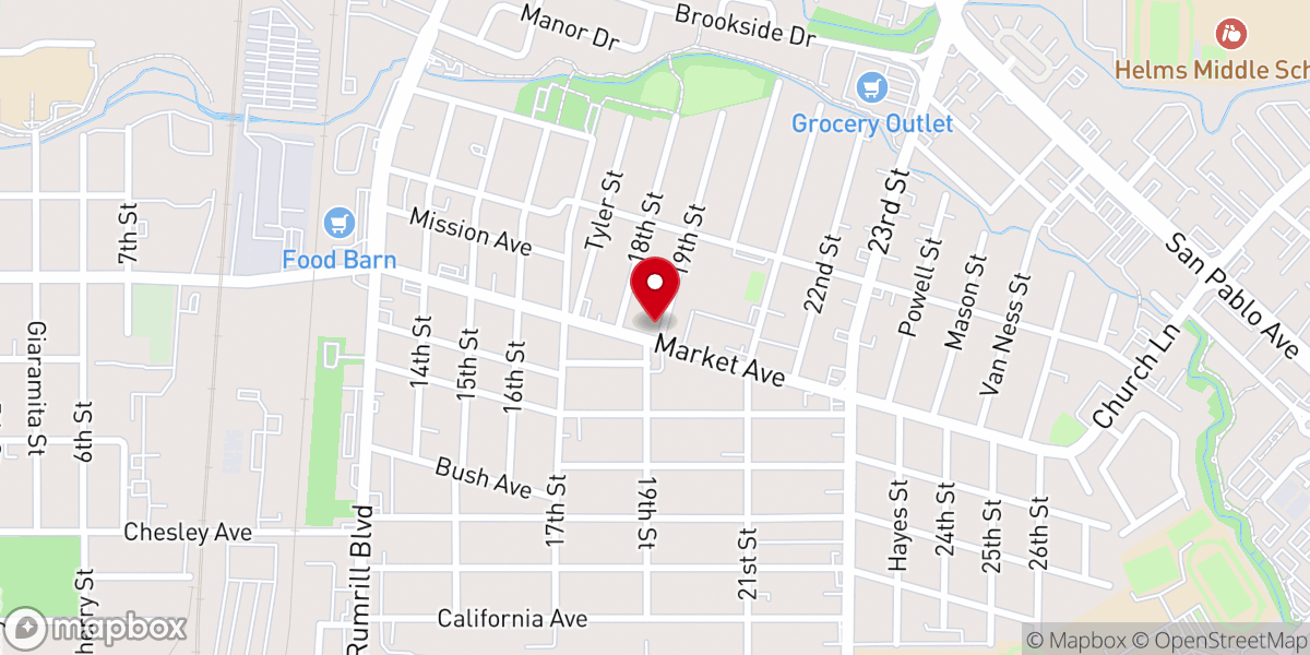 Map showing location of Rock of Ages Missionary Church