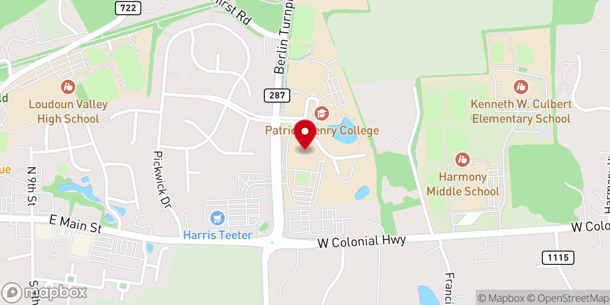 Map showing location of Patrick Henry College