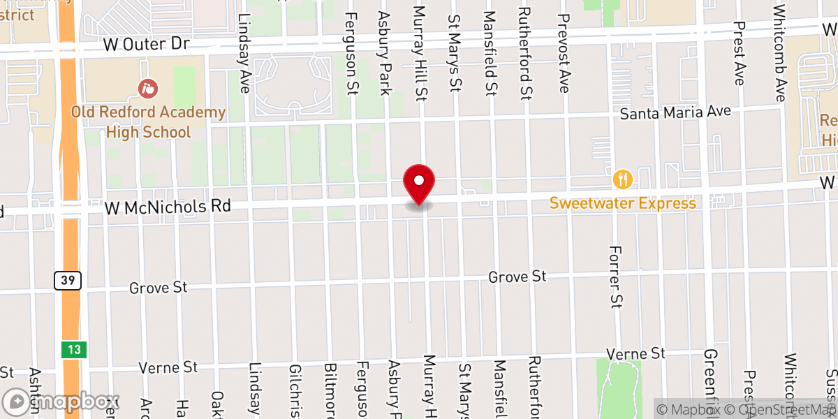 Map showing location of True Spirit of Love Missionary Baptist Church