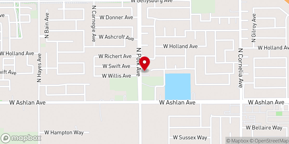 Map showing location of Northwest Church of Christ