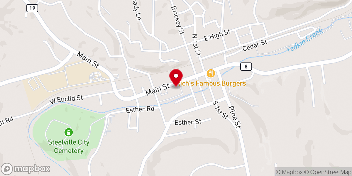 Map showing location of First Baptist Church
