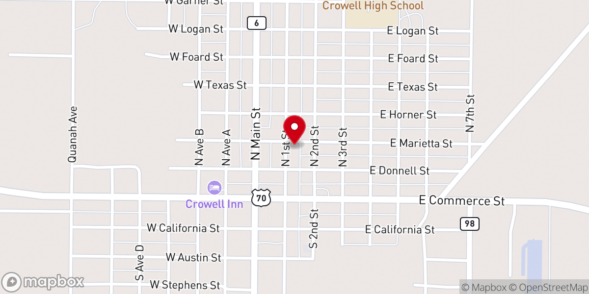 Map showing location of First Christian Church