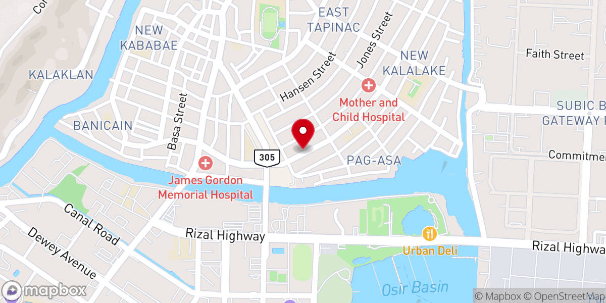 Map showing location of Olongapo Bible Baptist Church