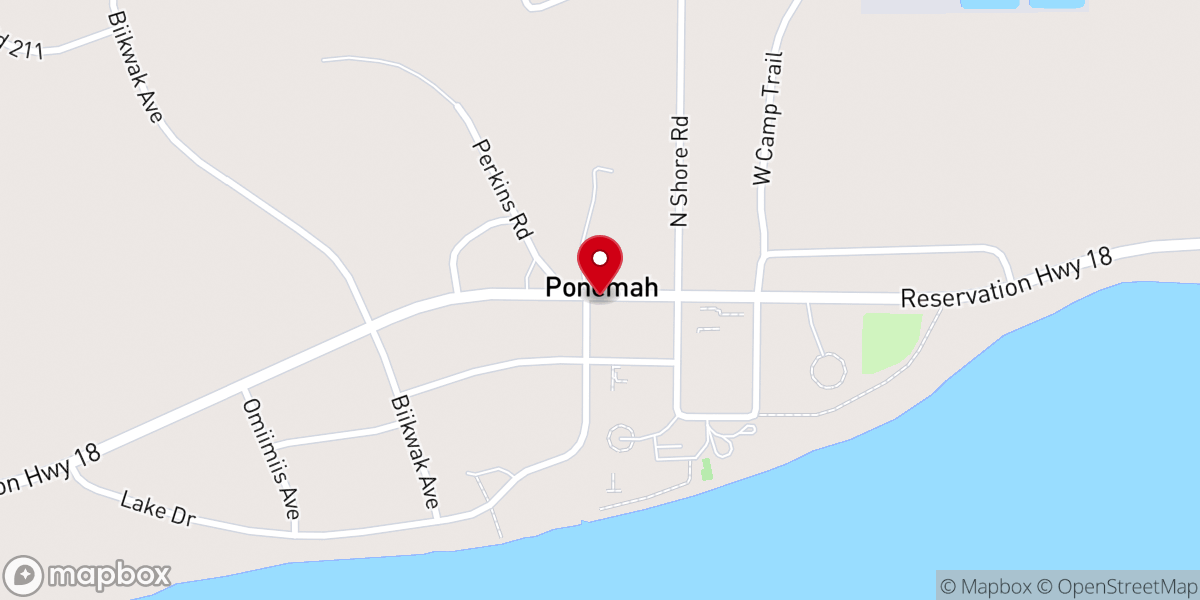 Map showing location of Ponemah Ambulance Services