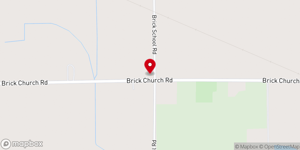 Map showing location of Brick Church