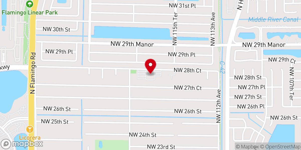 Map showing location of Caribbean Baptist Evangelistic
