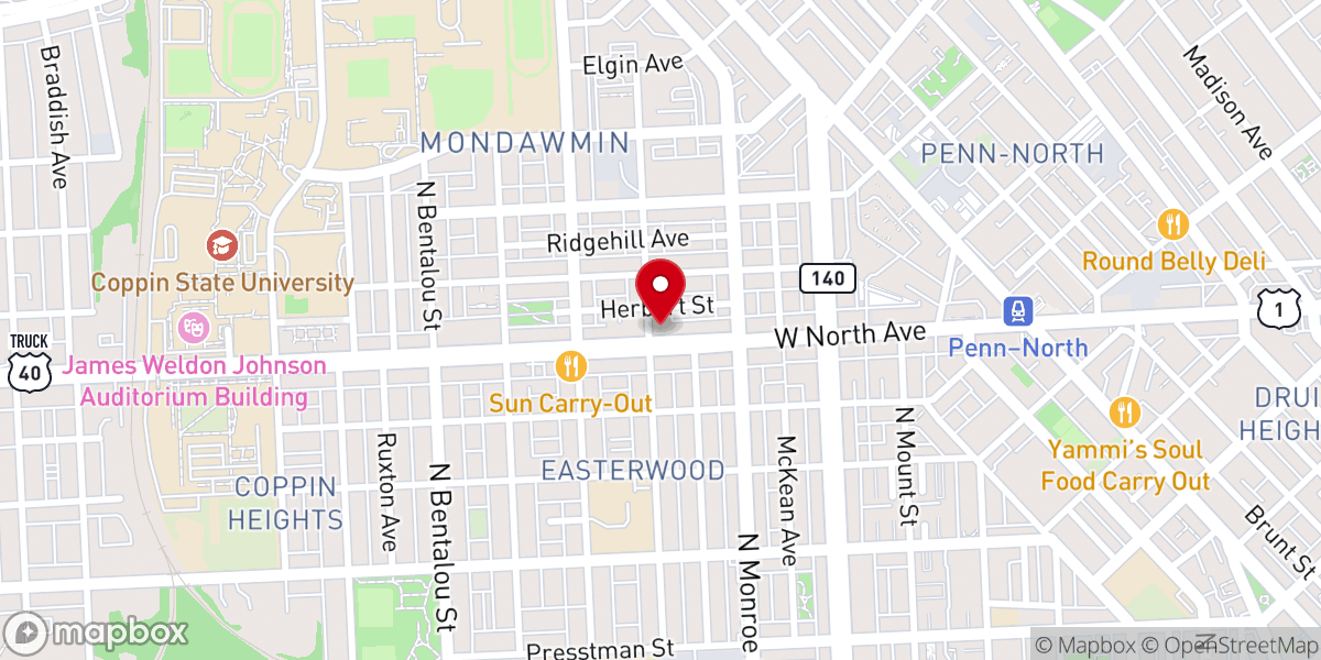 Map showing location of Calvary Evangelical Lutheran Church