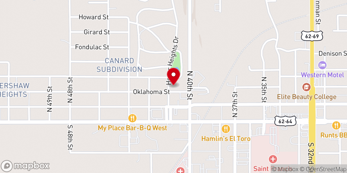Map showing location of All Nations Baptist Church