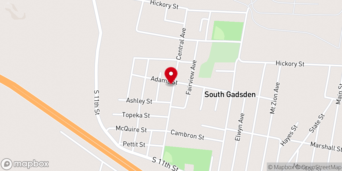 Map showing location of Central Avenue Missionary Baptist Church