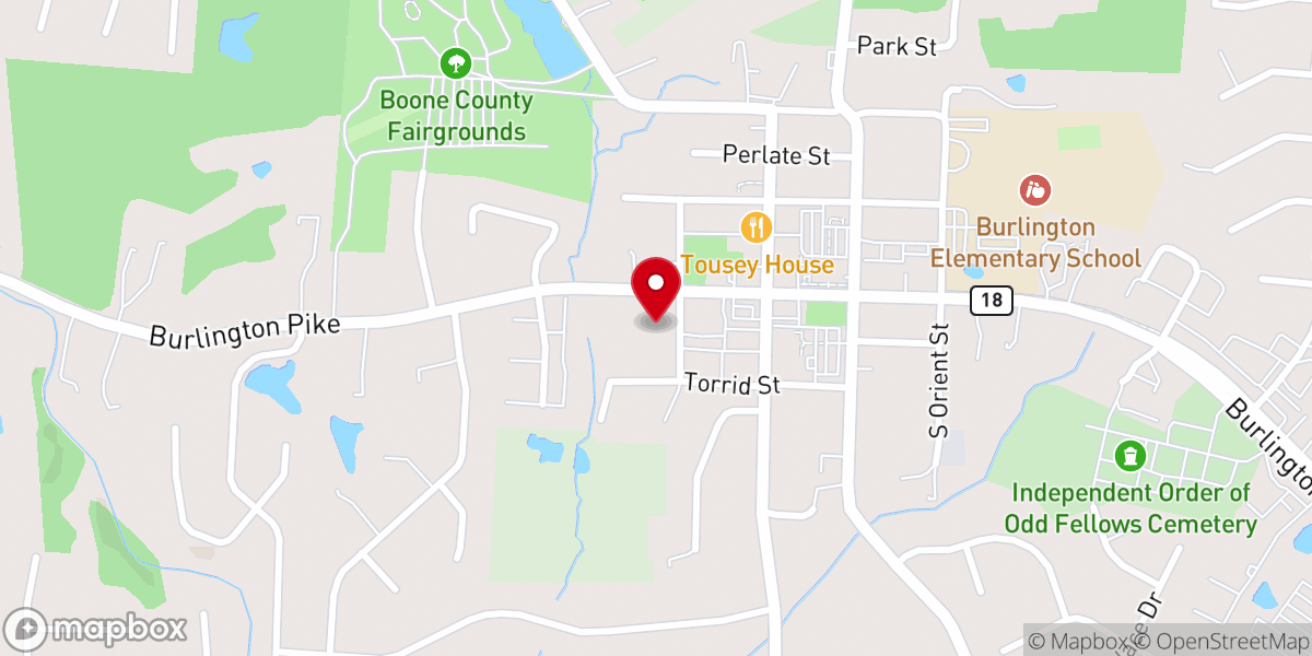 Map showing location of Burlington Baptist Family Center