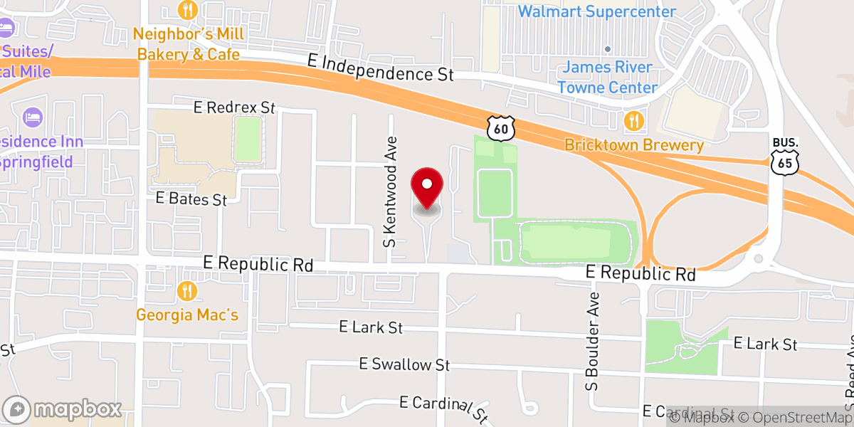 Map showing location of Bread of Life Church