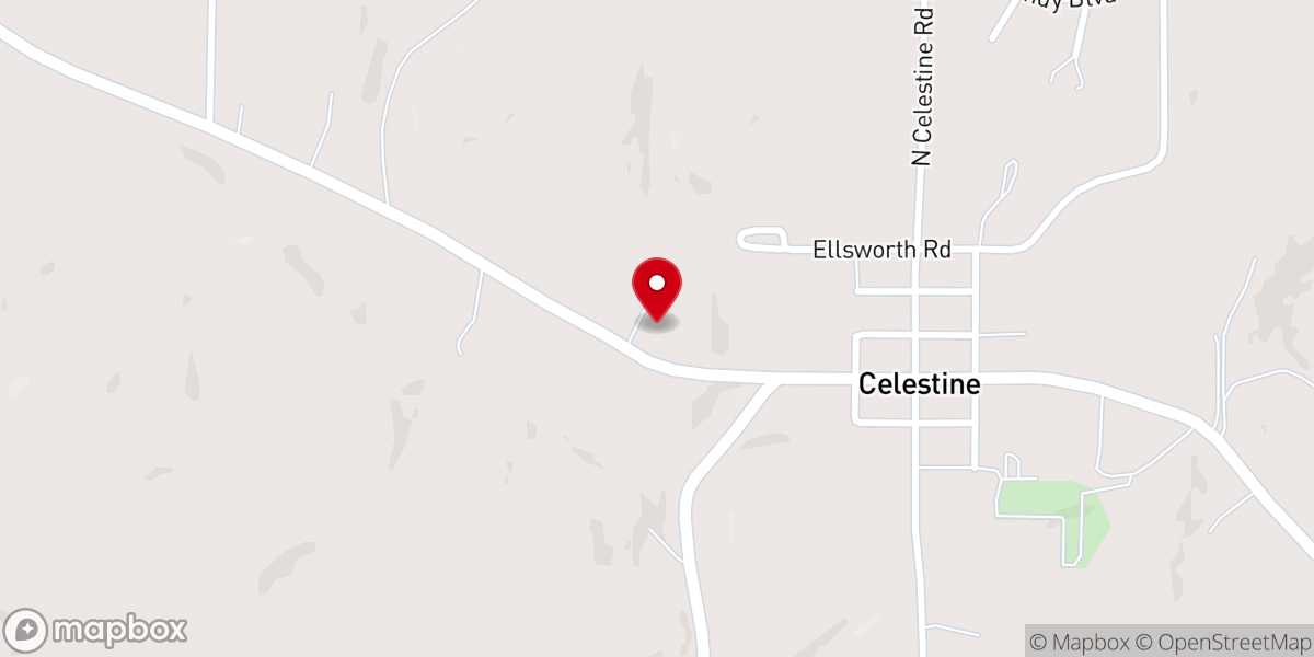 Map showing location of Celestine Indiana