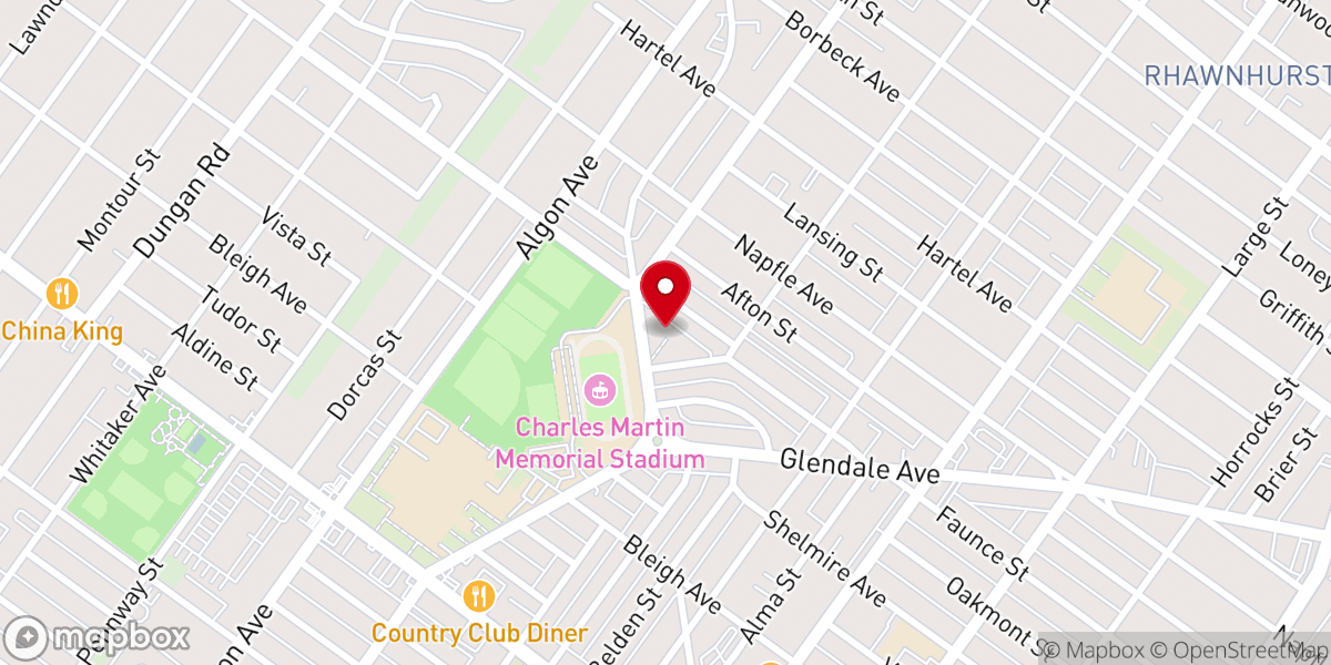 Map showing location of First Church of the Nazarene