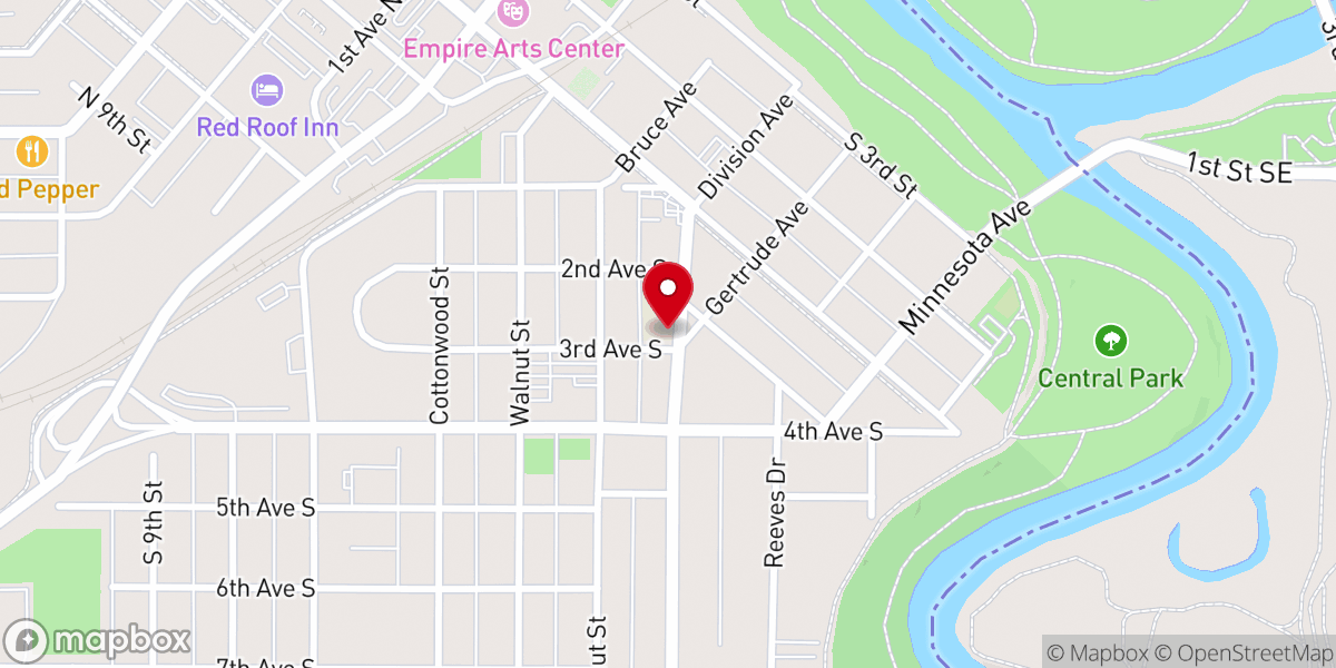 Map showing location of St Mary's Catholic Church