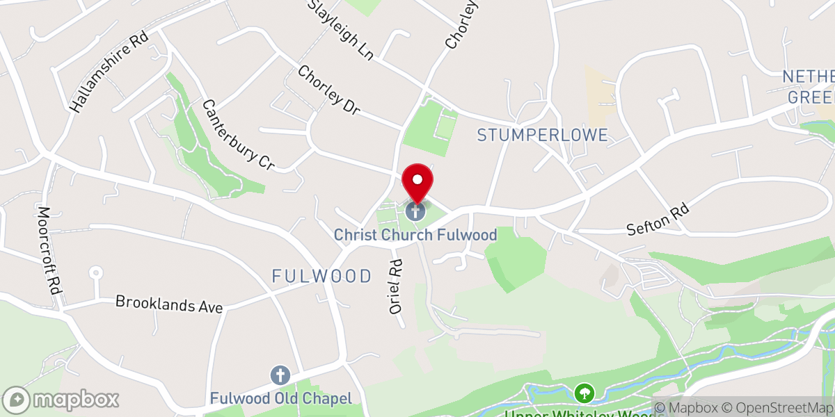 Map showing location of Christ Church Fulwood