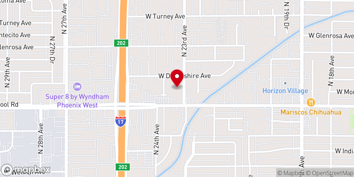 Map showing location of Beacon Baptist Church