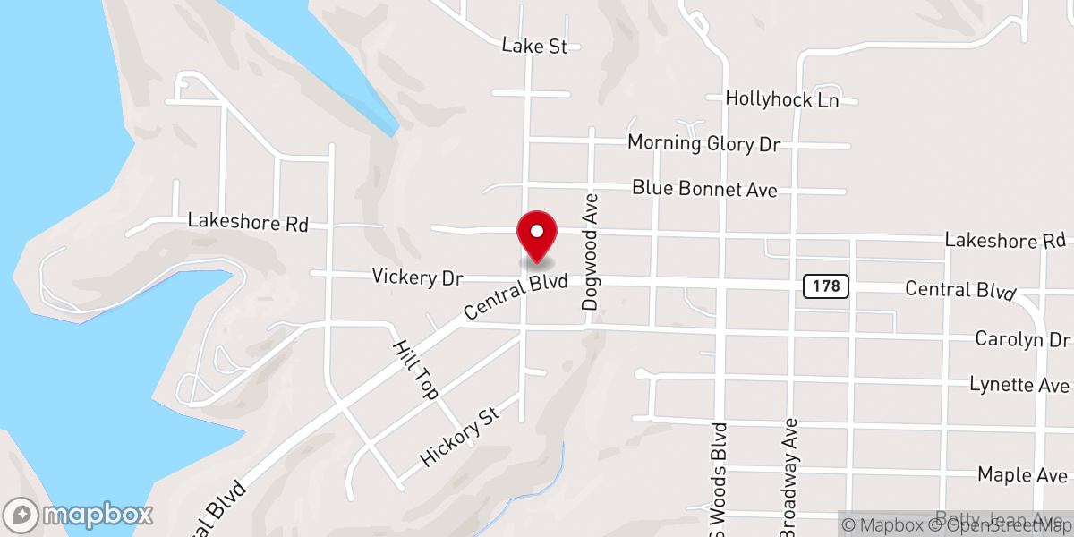 Map showing location of Bull Shoals Lake / White River Chamber of Commerce