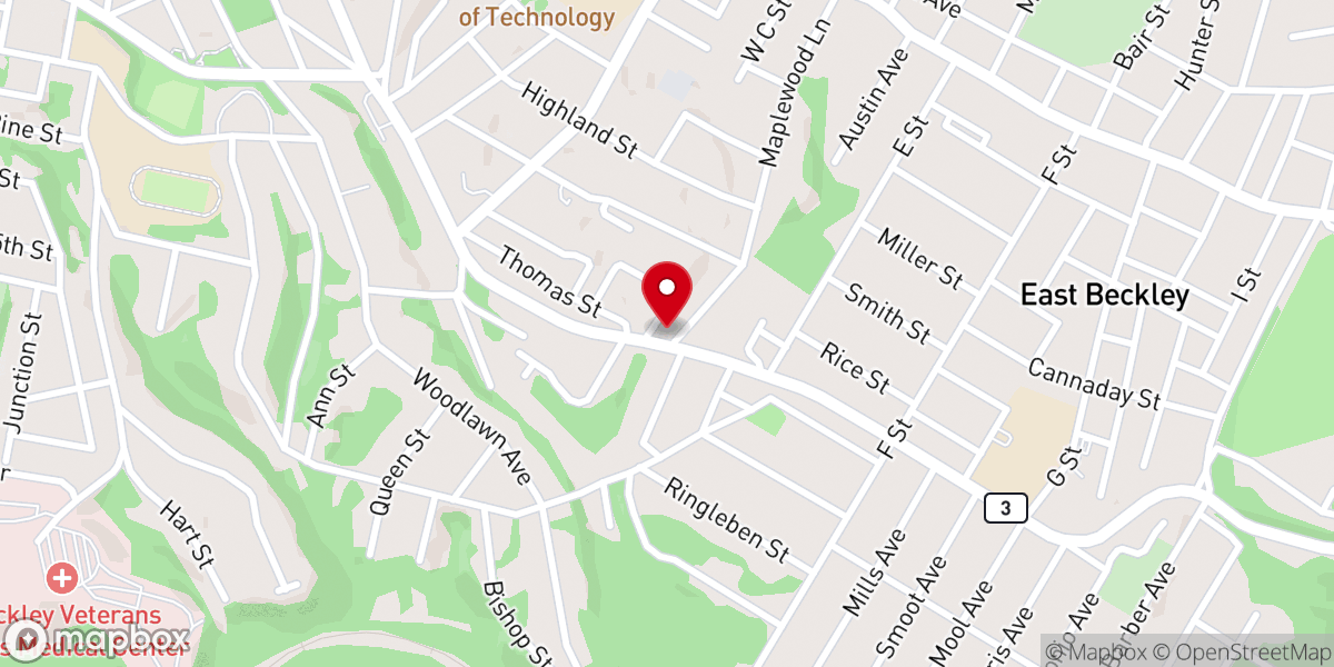 Map showing location of Sky Baptist Church