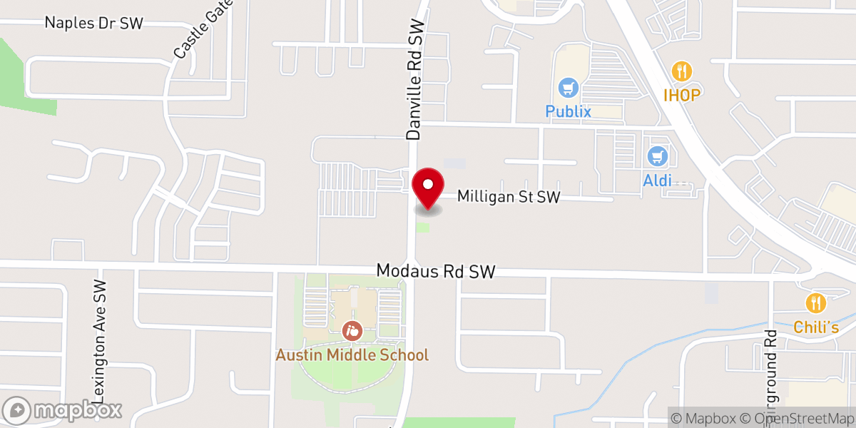 Map showing location of Church of Christ-Danville Road