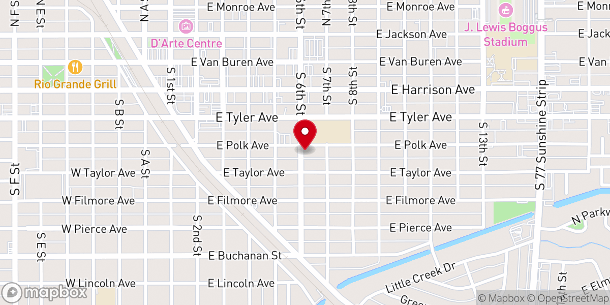 Map showing location of The Door Christian Church