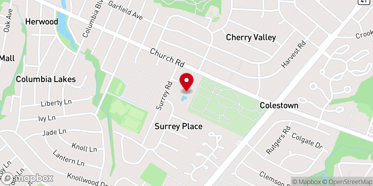 Map showing location of Cherry Valley Swim Club