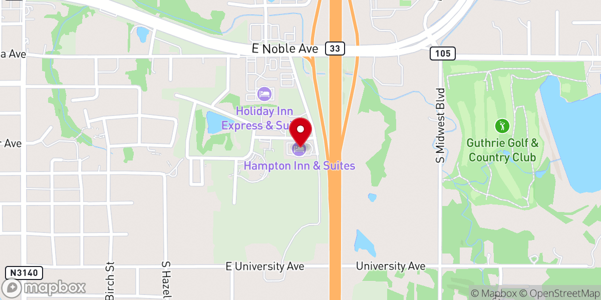 Map showing location of Hampton Inn & Suites Guthrie
