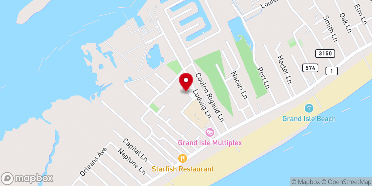 Map showing location of Our Lady of the Isle Catholic Church