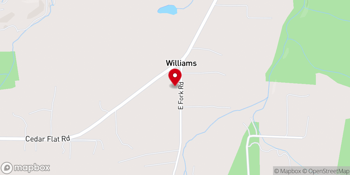 Map showing location of Williams Community Bible Church