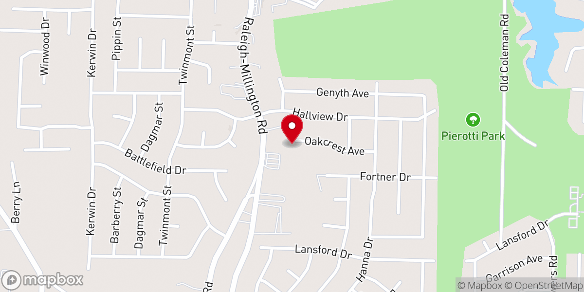 Map showing location of Rose Hill Church