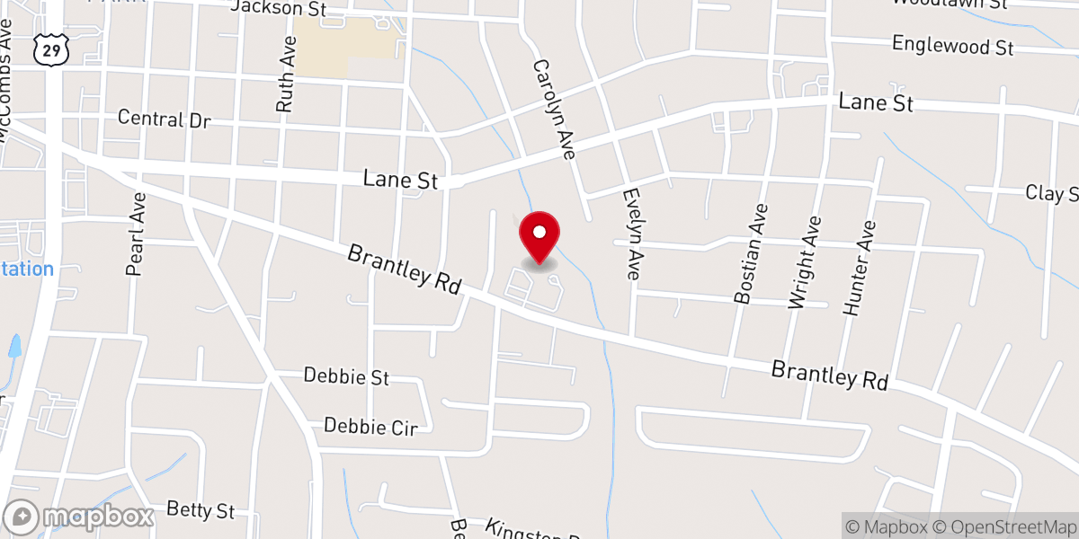Map showing location of New Hope Lutheran Church