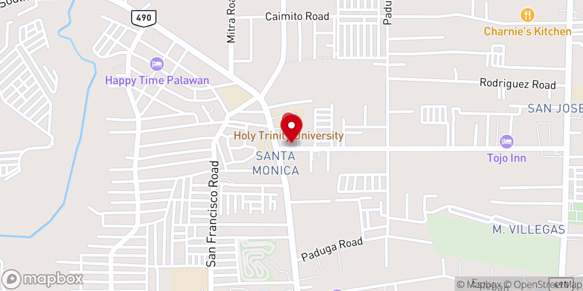 Map showing location of Sta. Monica Parish Puerto Princesa City Palawan