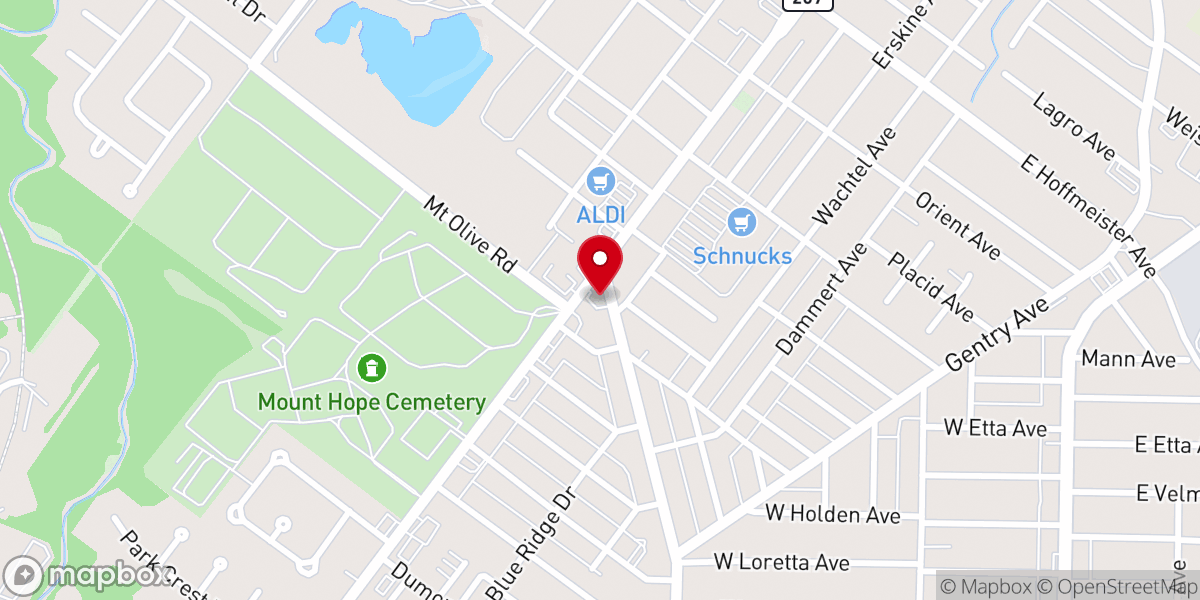 Map showing location of Church's Texas Chicken