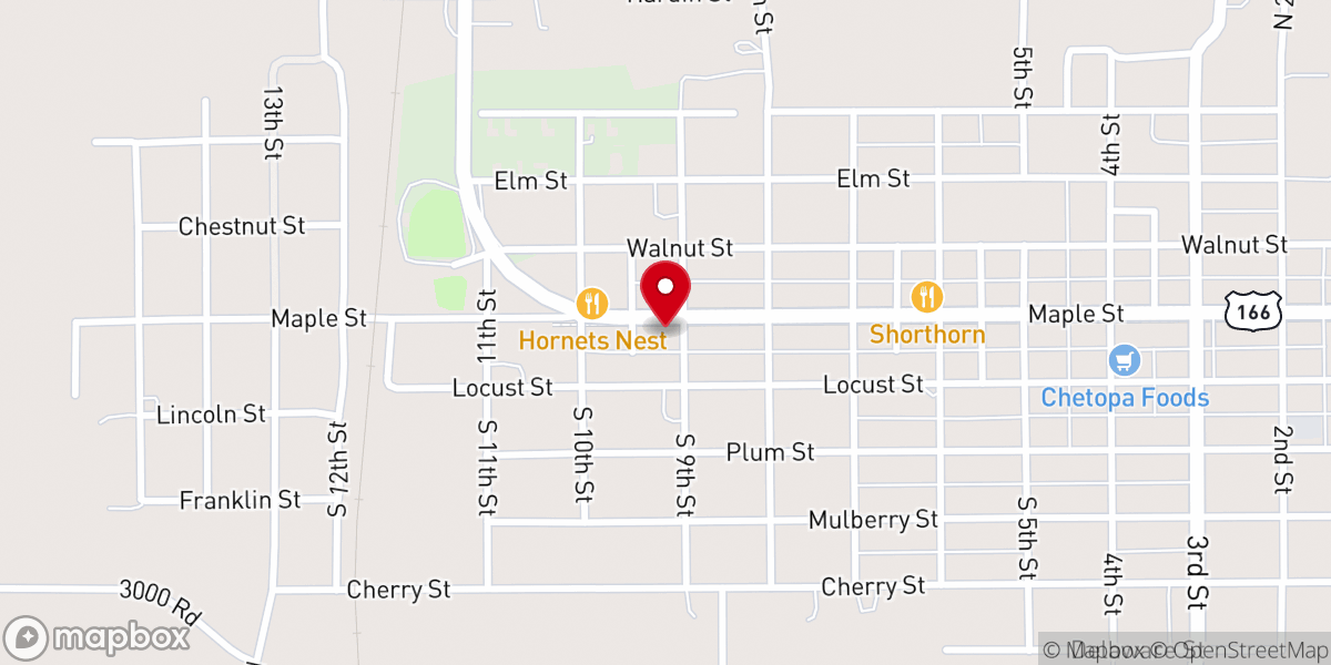Map showing location of First Christian Church