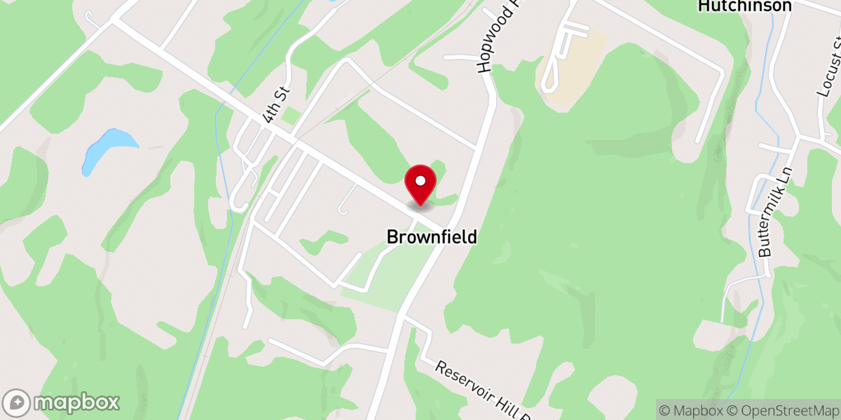 Map showing location of Brownfield United Methodist Church