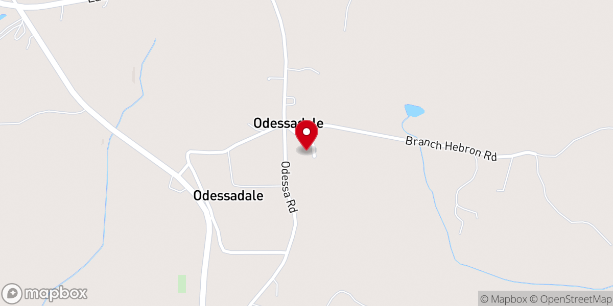 Map showing location of Branch Hebron Baptist Church