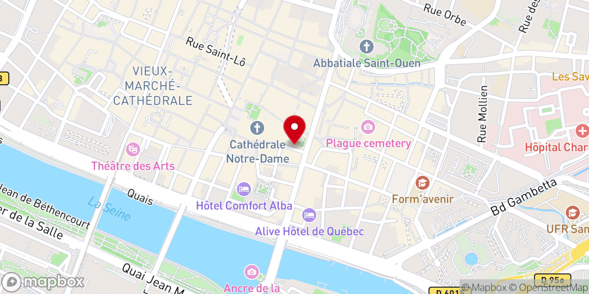 Map showing location of Pastorale des Jeunes - Diocèse de Rouen