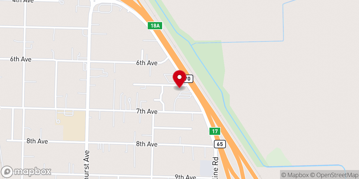 Map showing location of The Rock Church - Yuba City