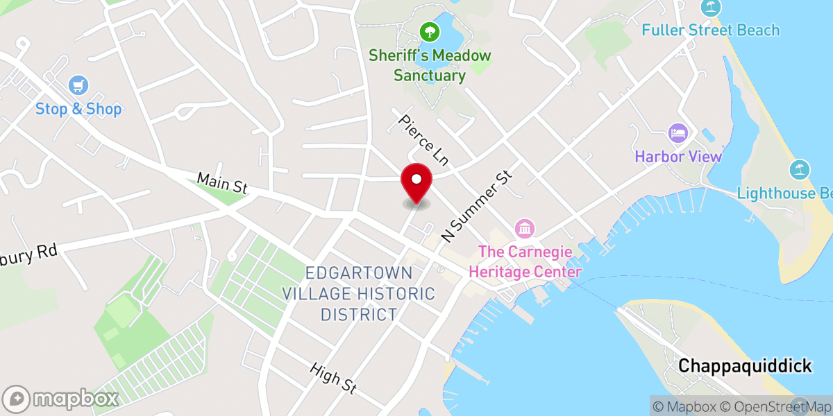 Map showing location of Church Street, Edgartown