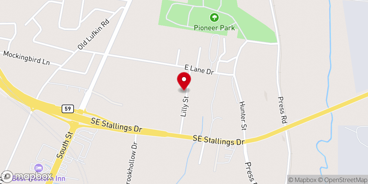 Map showing location of Gospel Assembly Church