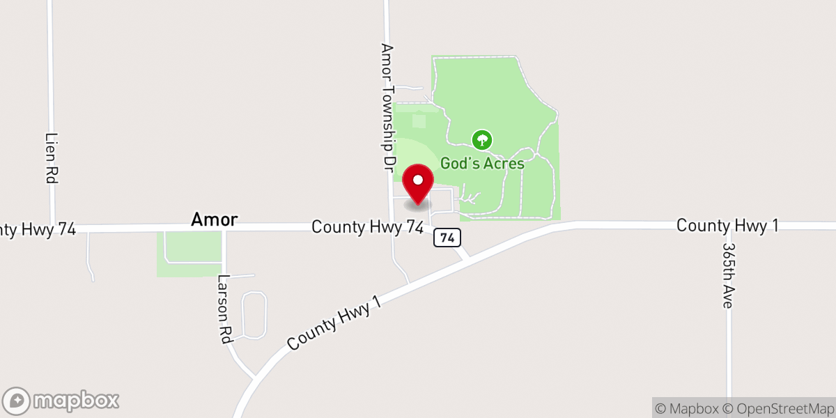 Map showing location of Zion Lutheran Church