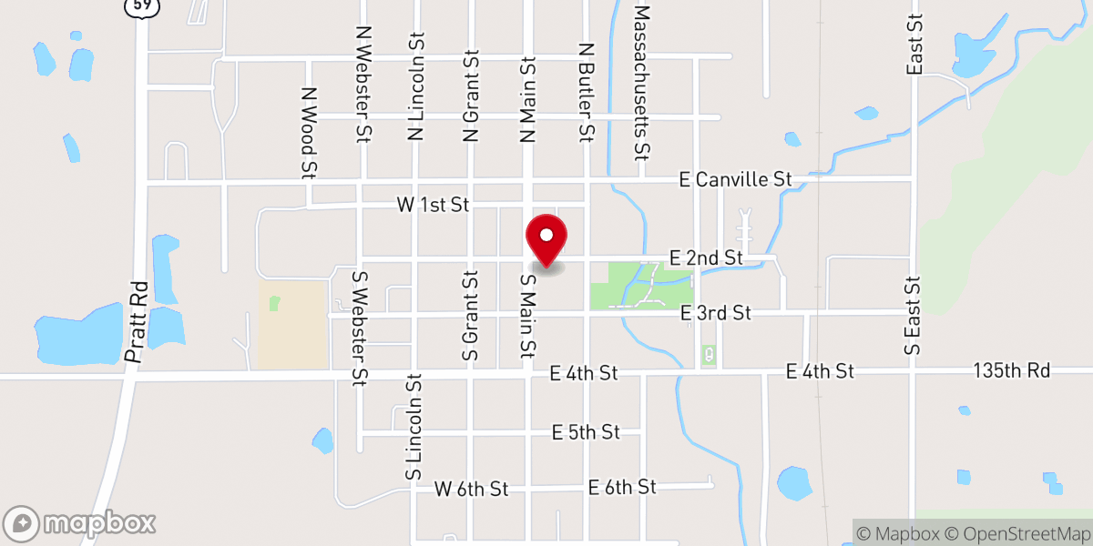 Map showing location of Erie Federated Church